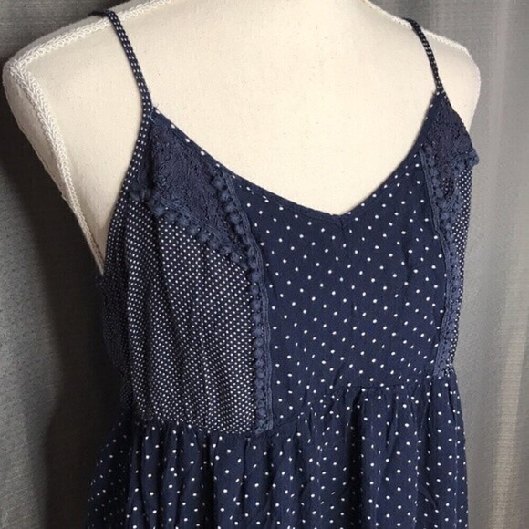 MOTHERHOOD MATERNITY MEDIUM BLUE POLKA DOT DRESS - Picture 3 of 7